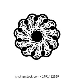 Oriental pattern with arabesques and floral elements on a white background. Vector illustration