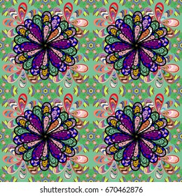 Oriental pattern. Colored Mandalas on colorful background. Vintage vector decorative elements. Islam, Arabic, Indian, turkish, pakistan, chinese, ottoman motifs.