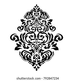 Oriental pattern with damask, arabesque and floral elements. For postcards and invitations.