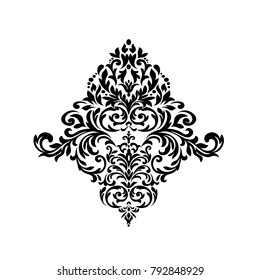 Oriental pattern with damask, arabesque and floral elements. For postcards and invitations.