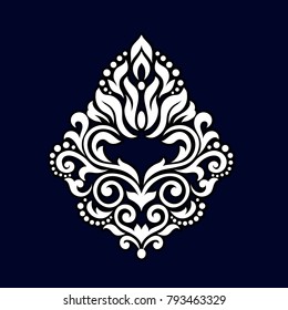 Oriental pattern with damask, arabesque and floral elements. For postcards and invitations.