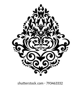 Oriental pattern with damask, arabesque and floral elements. For postcards and invitations.