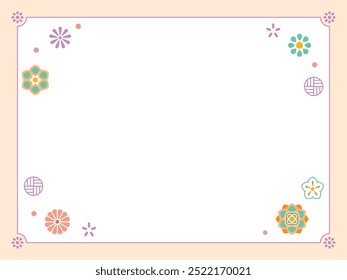 Oriental pattern decoration line border background illustration