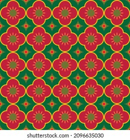 Oriental pattern design with seamless edge and vintage colors vector eps 10