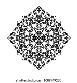 Oriental pattern with  and floral elements. Traditional classic ornament. Vintage pattern.