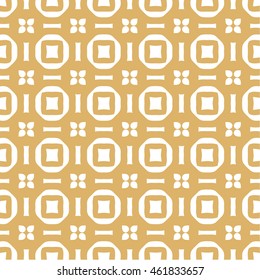 Oriental pattern floral and geometric gold and white