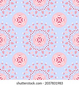 Oriental pattern with flowers. Asian style seamless background. For print, textile, fabric, design