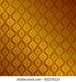 Oriental Pattern of Flowers of Geometric Shapes, Yellow Color