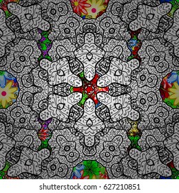 Oriental pattern. Islam, Arabic, Indian, turkish, pakistan, chinese, ottoman motifs. Colored Mandalas on background. Vintage vector decorative elements.