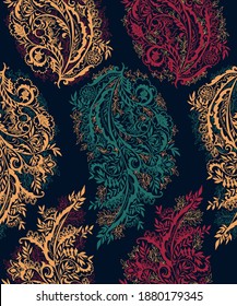 Oriental pattern with paisley and leaves