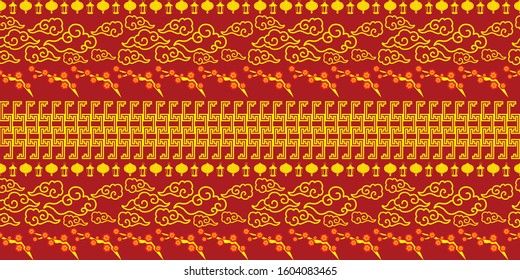 Oriental Pattern seamless red background