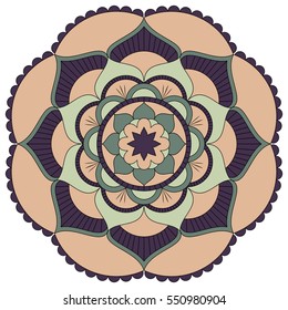 Oriental pattern. Traditional round coloring ornament. Mandala. Adult coloring. Round Ornament Pattern. Geometric circle element made in vector.