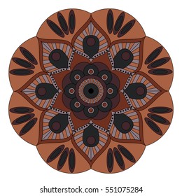 Oriental pattern. Traditional round coloring ornament. Mandala. Adult coloring. Round Ornament Pattern. Geometric circle element made in vector.