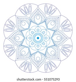 Oriental pattern. Traditional round coloring ornament. Mandala. Adult coloring. Round Ornament Pattern. Geometric circle element made in vector.