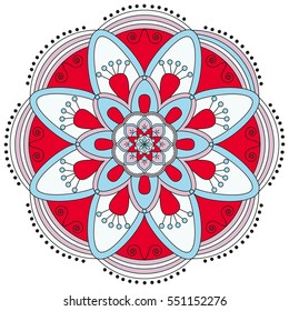Oriental pattern. Traditional round coloring ornament. Mandala. Adult coloring. Round Ornament Pattern. Geometric circle element made in vector.