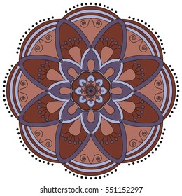 Oriental pattern. Traditional round coloring ornament. Mandala. Adult coloring. Round Ornament Pattern. Geometric circle element made in vector.
