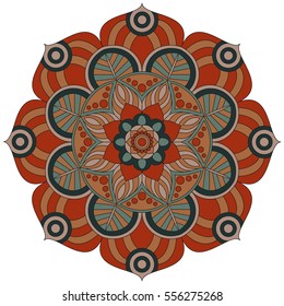 Oriental pattern. Traditional round coloring ornament. Mandala. Adult coloring. Round Ornament Pattern. Geometric circle element made in vector.