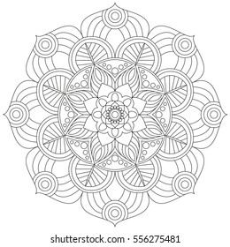 Oriental Pattern Traditional Round Coloring Ornament Stock Vector ...