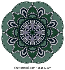 Oriental pattern. Traditional round coloring ornament. Mandala. Adult coloring. Round Ornament Pattern. Geometric circle element made in vector.