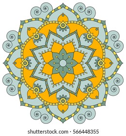 Oriental pattern. Traditional round coloring ornament. Mandala. Adult coloring. Round Ornament Pattern. Geometric circle element made in vector.