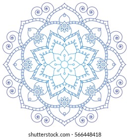 Oriental pattern. Traditional round coloring ornament. Mandala. Adult coloring. Round Ornament Pattern. Geometric circle element made in vector.