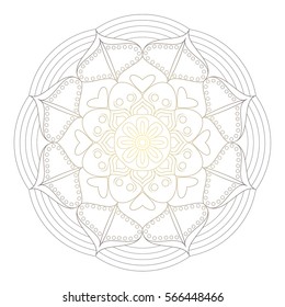 Oriental pattern. Traditional round coloring ornament. Mandala. Adult coloring. Round Ornament Pattern. Geometric circle element made in vector.