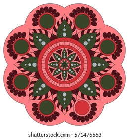 Oriental pattern. Traditional round coloring ornament. Mandala. Adult coloring. Round Ornament Pattern. Geometric circle element made in vector.