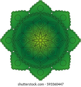 Oriental pattern. Traditional round coloring ornament. Mandala. Adult coloring. Round Ornament Pattern. Geometric circle element made in vector.