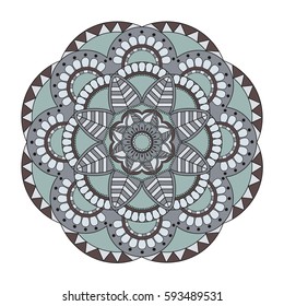 Oriental pattern. Traditional round coloring ornament. Mandala. Adult coloring. Round Ornament Pattern. Geometric circle element made in vector.