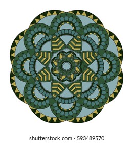 Oriental pattern. Traditional round coloring ornament. Mandala. Adult coloring. Round Ornament Pattern. Geometric circle element made in vector.