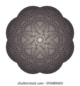Oriental pattern. Traditional round coloring ornament. Mandala. Adult coloring. Round Ornament Pattern. Geometric circle element made in vector.