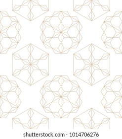 Oriental pattern vector. Gold geometric background.