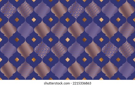 Oriental pattern, violet pattern, golden grid, golden oriental pattern.