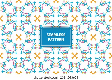 patrón oriental. Fondo blanco, azul, naranja y rosa con adornos árabes. Patrones, fondos y fondos de pantalla para su diseño. Ornamento textil. Ilustración vectorial.