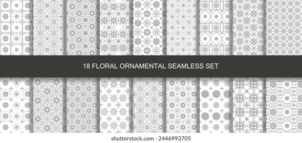 Patrones orientales vintage sin fisuras 18 ambientado en gris, Asia de la India, turco, Persia, árabe y fondo decorativo otomano. Adornos árabes. Patrones, fondos y Fondos de pantalla para su diseño.