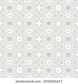 Oriental patterns seamless vintage with india turkish persia arabic ottoman decorative grey background. Arabic ornaments. Patterns, backgrounds and wallpapers for your design. Textile ornament.