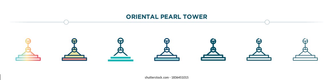 oriental pearl tower icon designed in gradient, filled, two color, thin line and outline style. vector illustration of oriental pearl tower vector icons. can be used for mobile, ui, web
