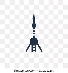 Oriental pearl tower vector icon isolated on transparent background, Oriental pearl tower transparency concept can be used web and mobile