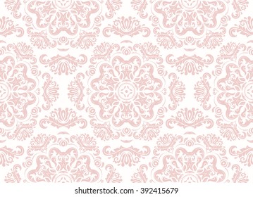 Oriental pink vector classic nice ornament. Seamless abstract background