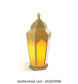 Oriental Ramadan lantern isolated on white background vector