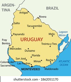 Oriental Republic of Uruguay - vector map