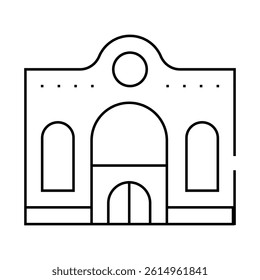 oriental restaurant building line icon vector. oriental restaurant building sign. isolated contour symbol black illustration