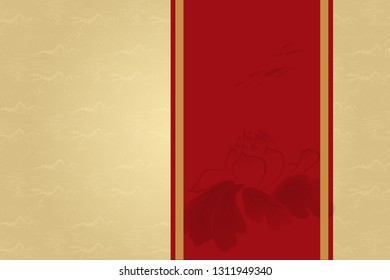 Oriental Retro Background, Landscape Texture, The Lotus, Package Cover Template 