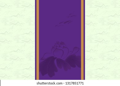 Oriental Retro Background, Landscape Texture, The Lotus, Package Cover Template 