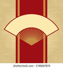 Oriental Retro Background, Landscape Texture, Fan Element, Package Cover Template 