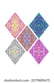 Oriental rhombus ornaments, 5 type 