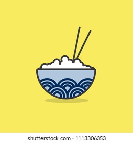 Oriental Rice Bowl, Vector Illustration