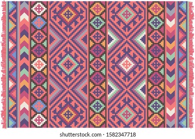 Oriental rug with a Bashkir pattern vector graphics