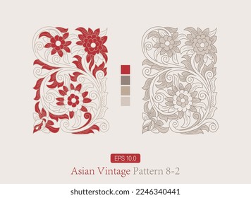 Oriental rug ornaments. Chinese floral traditional pattern. Vintage decorative background. Ethnic style design material. Asian ethnic decorative art. greeting card. Web page. booklet. poster. Package.