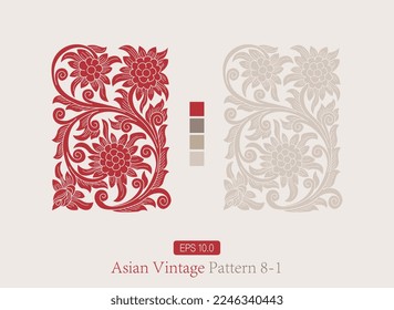 Oriental rug ornaments. Chinese floral traditional pattern. Vintage decorative background. Ethnic style design material. Asian ethnic decorative art. greeting card. Web page. booklet. poster. Package.